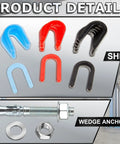 Badass 46 Piece Car Lift Install Kit Featuring Slick Wedge Anchor Bolts And Precision Leveling Shim Set For Two Post Garages, assorted shims and wedge anchors.