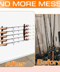 Dual Row Garage Fishing Rod Holder Rack For Wall Or Ceiling Mounts With Soft Protective Pads 2 Pack Holds Up To 10 Rods