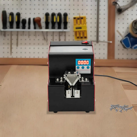 Automatic Screw Feeder Machine Features High Speed Dual Counting Modes To Slash Electronics Assembly Time, metal frame, LCD display.