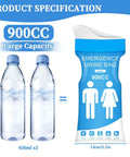 12 Pack Disposable Urine Bags 900ml For Travel Unisex Portable Emergency Pee Bags With Leakproof Seal size comparison