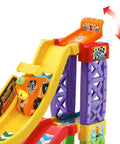 Go Smart Wheels 3 In 1 Launch Raceway Build track with SmartPoint car on yellow and purple ramp