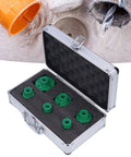Premium 6-Piece Diamond Hole Saw Drill Bit Kit With M14 Thread For Glass Tile Marble Granite And Ceramic Dry Drilling Cutting Tools 20Mm To 68Mm Size Range, green bits in case
