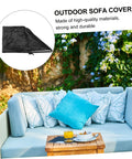 Outdoor Furniture Cover For Patio And Garden Weatherproof Dustproof And Windproof With Buckles, shown on sofa and table