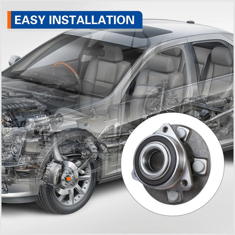 Drop In Replacement Five Lug Wheel Hub And Bearing Assembly With Encoder ABS for 2008-2014 Cadillac CTS, shown installed