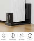 Sliding Barn Door Bottom Floor Guide With Adjustable U Shaped Flat Bottom Design Easy To Install And Wall Mounted Black Finish