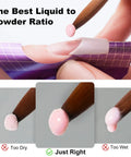 Best liquid to powder ratio example for Three Color Acrylic Nail Powder Starter Kit With Electric Nail Drill And UV Light Pro Tools.