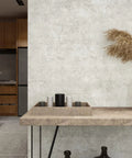 Concrete Wallpaper Peel And Stick With Limewash Texture For Walls Dope Cement Look Waterproof Removable Self Adhesive Contact Paper For Bedrooms Bathrooms And Countertops 15.7 By 118 Inches Roll in modern kitchen interior.