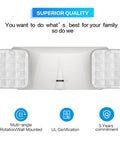Front view of Four Pack White LED Exit Signs With Two Head Emergency Lights UL Listed Indoor Commercial Pro Grade Quality