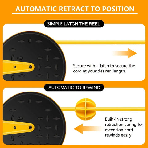 30 Foot Retractable Extension Cord Reel With 16 AWG SJTW Heavy Duty Cable, 3 Outlets And 10 Amp Circuit Breaker, Ceiling Or Wall Mountable In Metal Housing, UL Listed For Home Garage And Shop Use Built For Tough Jobs