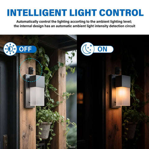 Comparison of outdoor light with and without the 3 Pack No Brainer Dusk To Dawn Sensor For Outdoor Lighting 120 To 277V Photoelectric Switch