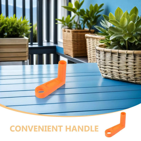 Premium Mikikit 2 Pack Heavy Duty Garden Hose Reel Handle Kit With Ergonomic Crank Knob And Comfortable Grip For Easy Outdoor Gardening Water Management No More Messy Hose Storage orange handle on patio table