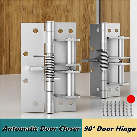 Heavy Duty Automatic Door Closer Self-Closing Invisible Door Spring Hinges 90-Degree Positioning Stopper Bronze Finish