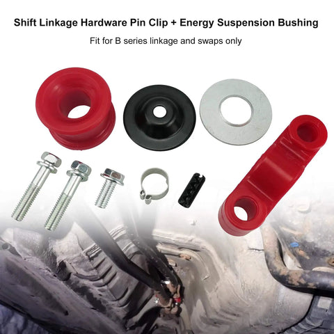 Replacement Shift Linkage Pin Clip And Shifter Stabilizer Kit For B Series Swaps Fits Civic CRX And Integra 1988 1991 1990 1993 1994 2001 Models Delivers Tight Fit And Smooth Precise Shifts. shift linkage hardware kit with bushings, bolts, washer, and clip