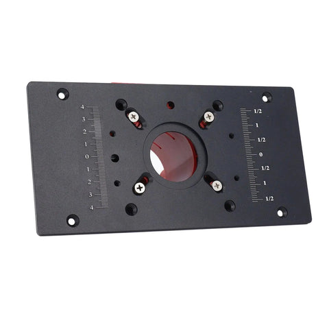 Heavy Duty Manual Lifting Base Router Insert Plate Flip Board Kit For Table Routers With Hand Crank 46mm Stroke showing precise depth markings.