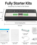 Must Have Vacuum Sealer For Dry And Moist Food, Compact Kitchen Gadget With LED Touch Controls, Dual Sealing Modes layout