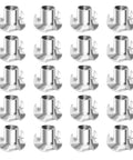 Heavy Duty Four Pronged T Nuts for Wood Furniture Assembly, Secure Threaded Insert Nuts for Strong Fastening, 20 steel pieces
