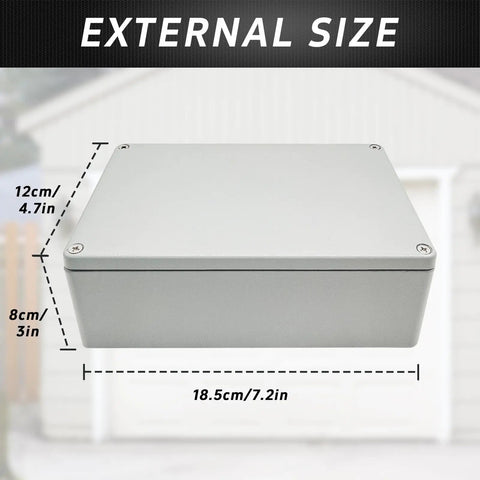Heavy Duty Waterproof Aluminum Junction Box 7.4 By 4.72 By 3 Inches Outdoor Enclosure IP66 Dustproof Electrical Project Box
