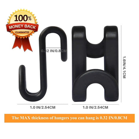 60 Pack Mini Cascading Hanger Hooks For Velvet Huggable Hangers, Easy Space Saving Closet Clips product dimensions view