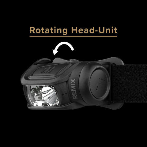 Remix LED Headlamp With 300 Lumens Multicam Camouflage featuring a rotating head-unit for tactical lighting