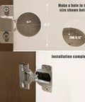 Installation view of 110 Degree Cabinet Door Hinges Set For Self-Closing, Soft-Close Performance on Compact 33 cabinets