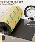 Premium High Density Self Adhesive Acoustic Foam Panels Solid Grip Closed Cell Soundproofing Tiles 12 x 71 inches, rolled with measurement.