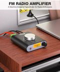 S5000 FM Radio Receiver With Si4730 Chip on desk, pro-grade tuner, compact desktop amplifier