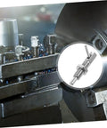 Tough As Nails Stainless Steel L Handle Spring Plunger Locking Pin on a machine tool for secure locking solutions.