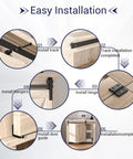 Mini Bifold Barn Door Hardware Kit 48 Inch Sliding Track For Closet And Cabinet installation steps illustration