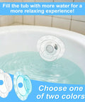 Quovay 2 Pcs 6.1 Inch Bathtub Stoppers, PVC Bathtub Overflow Drain Cover in a bathtub filled with water.