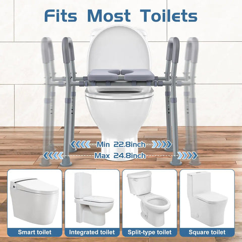 Heavy Duty Raised Toilet Seat Riser With Grippy Side Handles Rock Solid 550 Lb Weight Capacity Rust Resistant Steel Frame Built Tough Sit Stand Safety Helper For Active Seniors