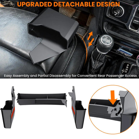 4 Piece Center Console Organizer Kit For Jeep Wrangler JL JLU 4Xe 2018 2026 And Gladiator JT 2020 2026 assembly parts