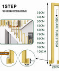 U Shape Stair Railing Indoor Outdoor Heavy Duty Galvanized Steel Handrail Wrought Iron Style with size options.