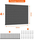 Four Piece Twelve By Sixteen Inch Metal Pegboard Panels Built Tough For Your Garage, Workbench And Shop, screws and anchors included
