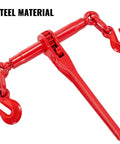 2 Pack Ratchet Tie Down Binders Set, 9215 Lbs Working Load, 3 Eighths To 1 Half Inch Chains, G70 Hooks, Adjustable Length, Heavy Duty Tie Downs