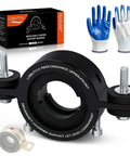 Toyota Carrier Bearing Support For Tacoma Tundra And T100 Driveshaft Center Bearing Black Beefy Heavy Duty Center Support Direct Fit For OE 37230-35130 And 211750-1X Reuses OEM Frame Bolts Easy Install black center bearing support with hardware and gloves