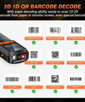 Multi Mode Wireless Barcode Scanner With Bluetooth 1D 2D QR Code Reader 3 In 1 USB 2.4G And LCD Screen for decoding various barcodes
