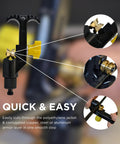 Close-up of Portable Cable Slitter For Armored Fiber Cable And Central Tube Slitting On Both Sides Of Fiber And Copper Cables With Corrugated Or Smooth Jackets Ten Ounce Dope Tool For Electricians And Installers showing cutting blades.