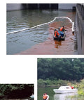 Rugged Workhorse Oil Only Absorbent Booms Five Pack Reusable Polypropylene Cleanup Fences in use on water for oil spill recovery