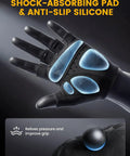 Dope Bike Gloves For Men And Women With Anti Slip Shock Absorbing Pad Breathable Lycra Mesh Back showcasing palm padding.