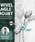 2 In 1 All In One Dual Shower Head System With Rainfall And Handheld Spray, 59 Inch Stainless Steel Hose, Swivel Angle Mount