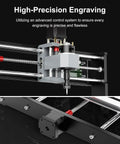 Badass Desktop CNC Router With Three Axis Engraving Power For Smooth Cutting On Wood Plastic Acrylic And Soft Metals Featuring Smart GRBL Control and Hustle Ready Workshop Rig close-up showing high-precision engraving system.