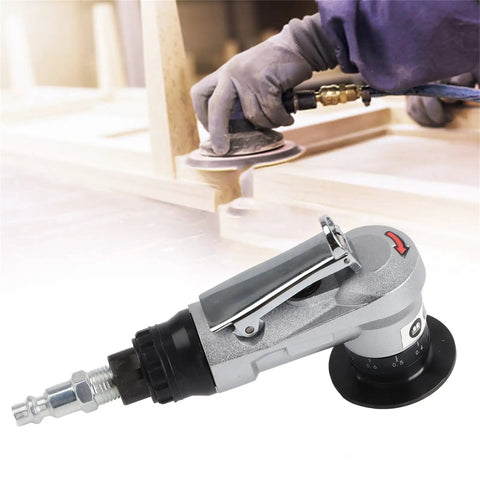 Handheld Air Chamfering Machine Pneumatic Straight Grinder With Deburring Cutter And Installation Tool Set For Accurate Edge Beveling and Surface Prep Light Weight Elbow Design Boosts Work Efficiency Durable Construction, close-up view of the tool in use.