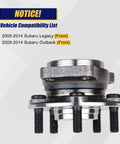 Side view of Two Pack Front Wheel Bearing And Hub Assembly For Subaru Legacy And Outback 2005 To 2014 With ABS, 4 bolt holes