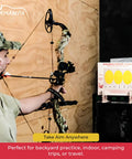 Archer using Portable Reusable Archery Paper Tuning Kit with Stand and 12 Replaceable Target Sheets for Quick On The Fly Tuning