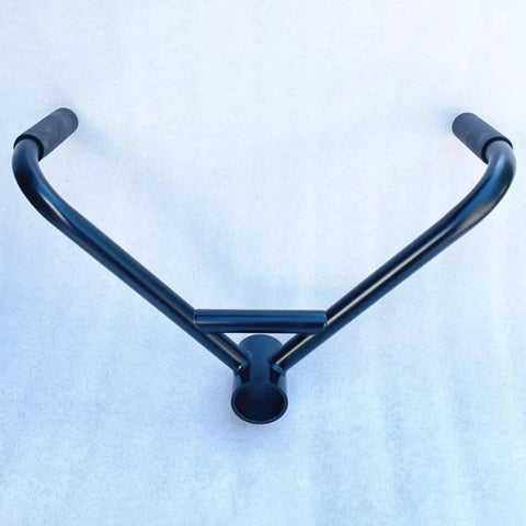 Top view of V Bar Attachment Handle for Rowing and Deadlifts, double grip, heavy duty metal fitness attachment for cable machines.