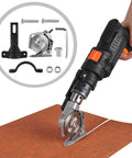 Transform Your Standard Drill With This Stainless Steel Fabric Nibbler And Sheet Metal Cutter Attachment For DIY Pros cutting fabric.