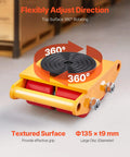 Beefy 4 Pack Heavy Duty Machinery Skates Dollies For Moving Up To 17,637 Lbs with 360-degree rotation and non-slip caps.