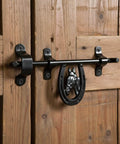 Heavy Duty Steel Barn Stall Door Latch In Black, Left Or Right Handed, Decorative Horse Stall Hardware, Made In USA