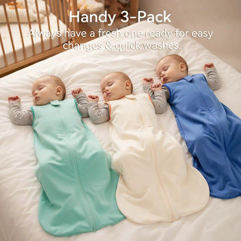 Comfy 3 Pack Baby Sleep Sack For 6 To 12 Months 100 Percent Cotton 0.5 Tog Wearable Blanket For Infants Breathable Soft Lightweight