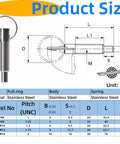 Heavy Duty M8 Spring Plunger With Smooth Pull Ring Self Locking Retractable Bolt Threaded Pin Stainless Steel dimensions and specifications